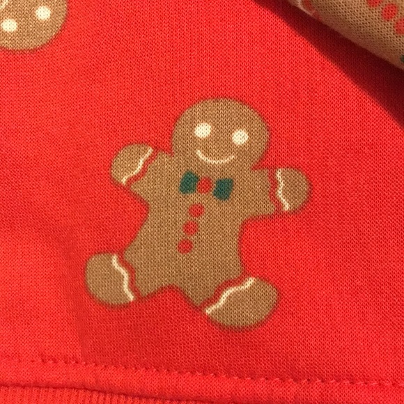 Red Ginger Bread Man Christmas Crew Neck Sweatshirt - Picture 2 of 4